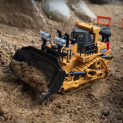 Precision RC mighty bulldozer with dirt